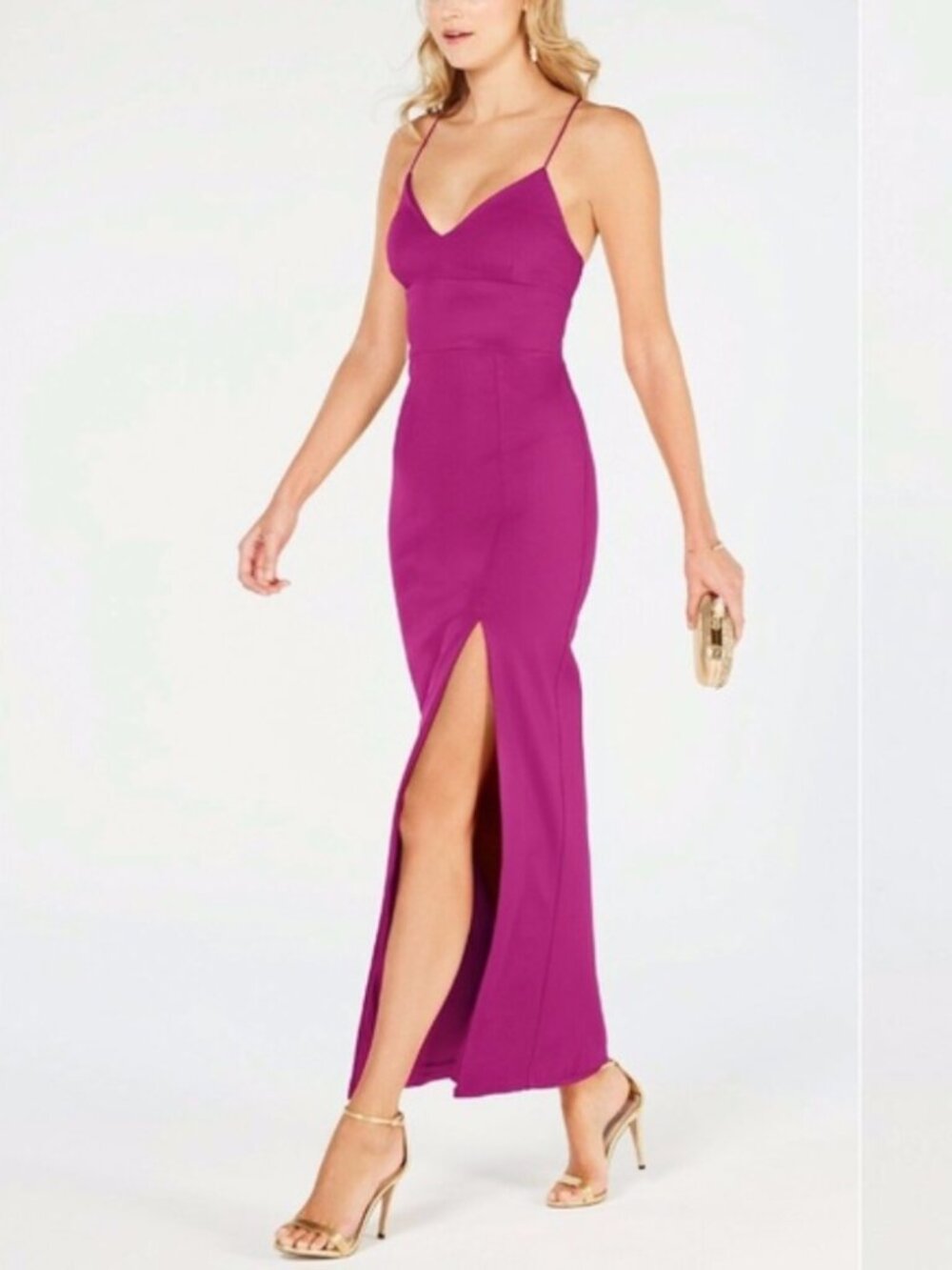 Adrianna Papell Lola Jersey Dress Cosmo Pink NWT